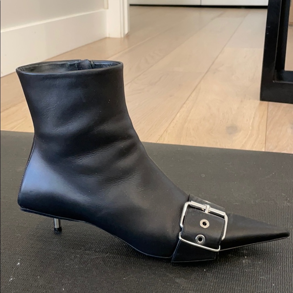 Balenciaga Black Kitten Heel Booties